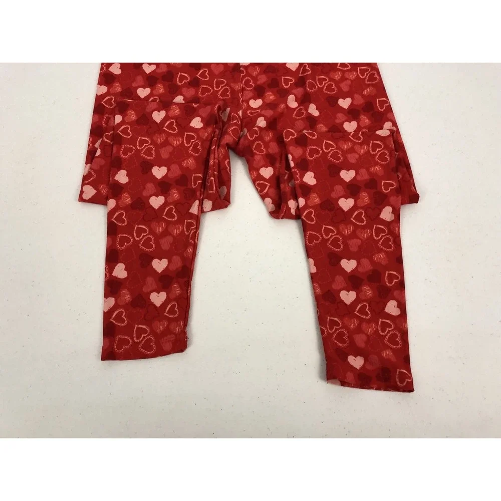 Lularoe TC Leggings Hearts Pattern Rare Unicorn Valentines Day Lightweight EUC